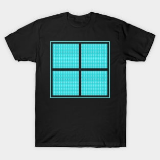 Stars Dressed in Blue. A funky retro geometric pattern in aqua and teal. T-Shirt